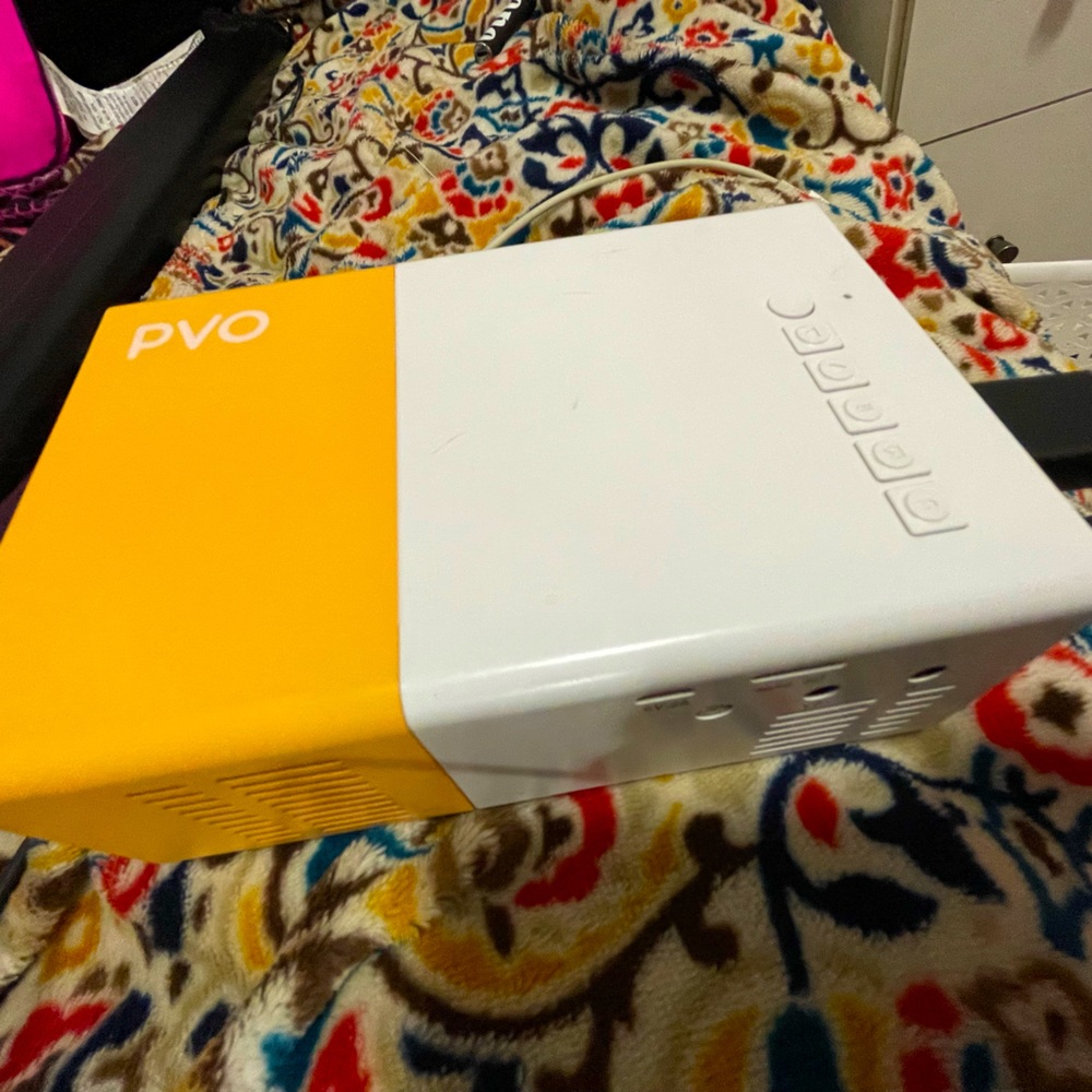 Mini PVO portable projector + fire stick with remote + projector screen